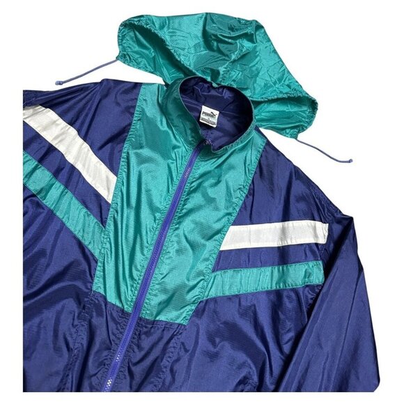 VINTAGE 90s PUMA Lightweight Outdoor Windbreaker Jacket Mens Small - Picture 2 of 5
